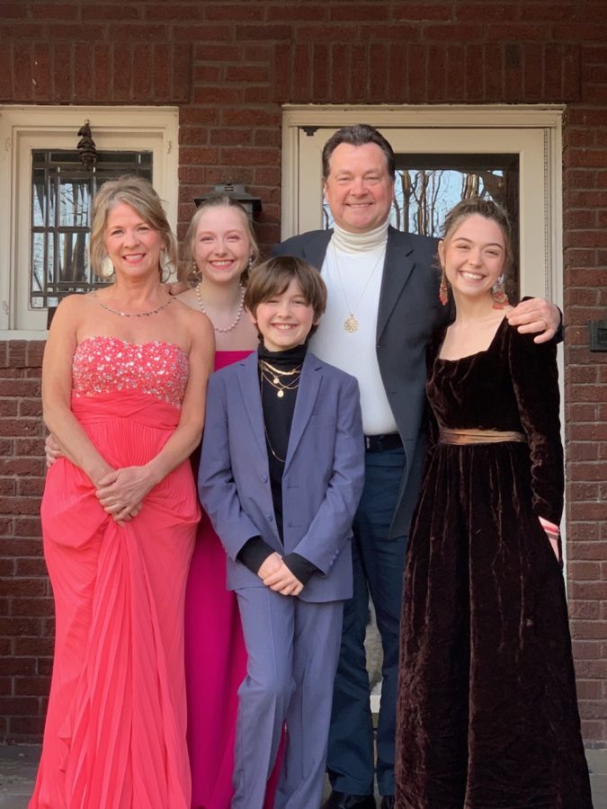 Senior Wini Bettenburg and her family dress up for their own diy social distanced prom